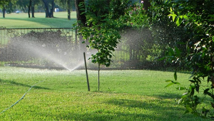  a recently insrtalled sprinkler system in West University Place